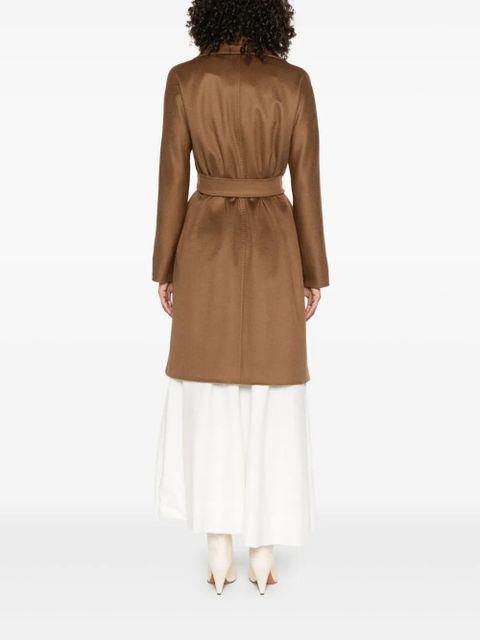 Max Mara belted wool single-breasted coat - Brown