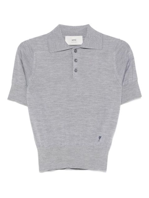 AMI Paris short-sleeve polo top - Grey - zdjęcie produktu nr 1