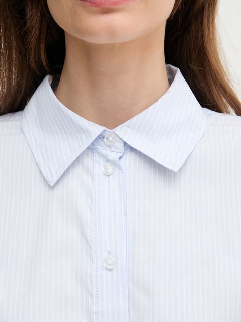 Dkny koszula bawełniana damska kolor niebieski relaxed z kołnierzykiem klasycznym DJ5W2130