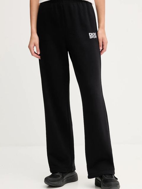Dkny spodnie dresowe bawełniane damskie kolor czarny z aplikacją DP5P3650 - zdjęcie produktu nr 1