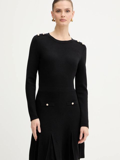 Morgan sukienka z domieszką wełny kolor czarny mini rozkloszowana RMCOLO - zdjęcie produktu nr 1