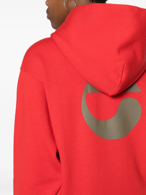 Coperni logo-print cotton-blend hoodie - Red