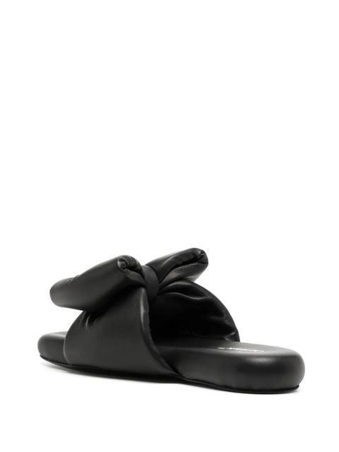 Off-White bow-detail padded slippers - Black