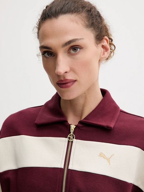 Puma bluza damska kolor bordowy gładka 632137