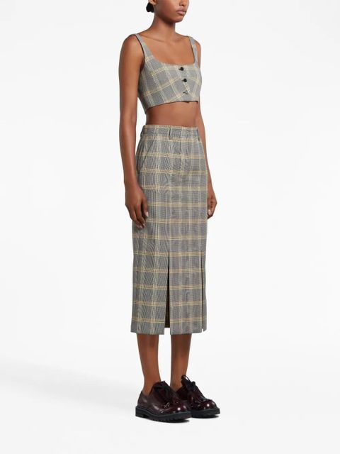 Marni virgin wool-blend cropped top - Grey - zdjęcie produktu nr 2