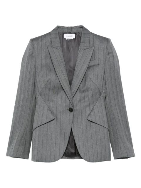 Alexander McQueen pinstripe single-breasted jacket - Grey - zdjęcie produktu nr 1