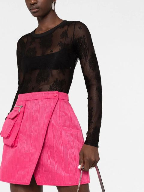 GCDS semi-sheer lace top - Black