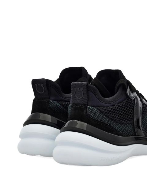 Ferragamo Gancini sneaker with mesh detail - Black