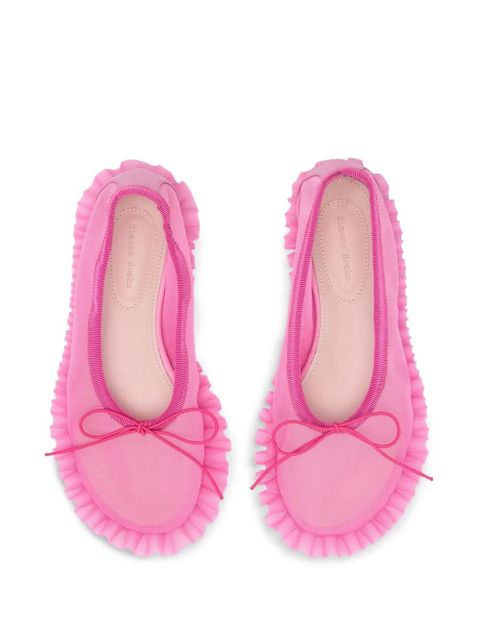 Simone Rocha frilled mesh ballet flats - Pink