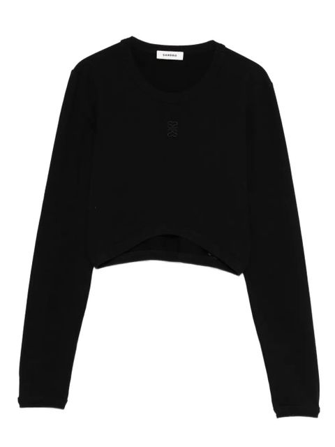 SANDRO cropped sweatshirt - Black - zdjęcie produktu nr 1