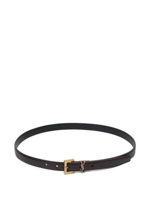 Saint Laurent Cassandre thin leather belt - Brown - zdjęcie produktu nr 1