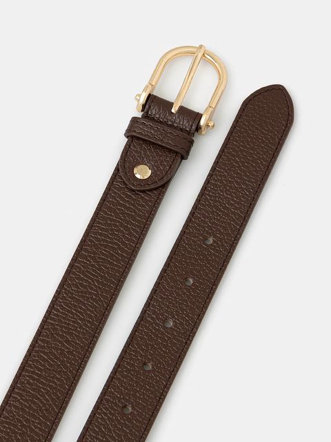 Answear.LAB pasek skórzany damski kolor brązowy