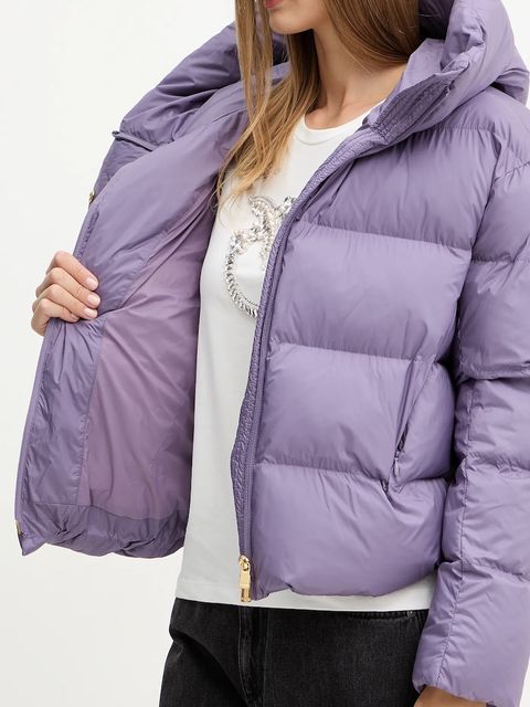 Pinko kurtka kolor fioletowy zimowa oversize 101602 A2P6