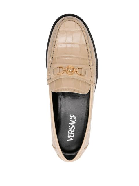 Versace Medusa '95 crocodile-embossed loafers - Neutrals