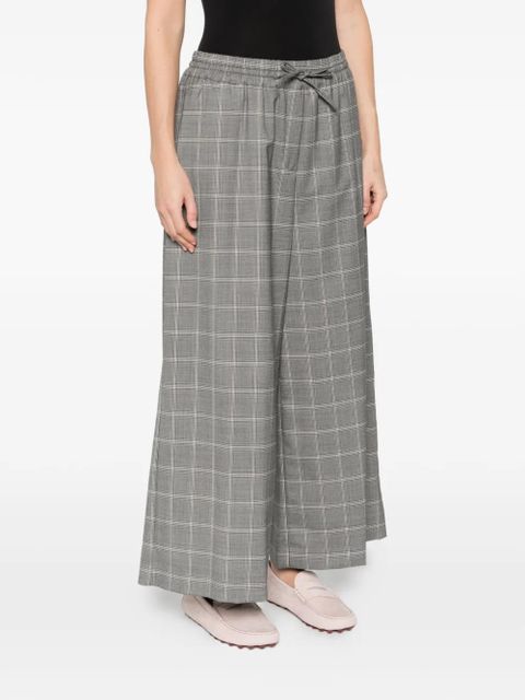 Weekend Max Mara drawstring check-pattern trousers - Grey