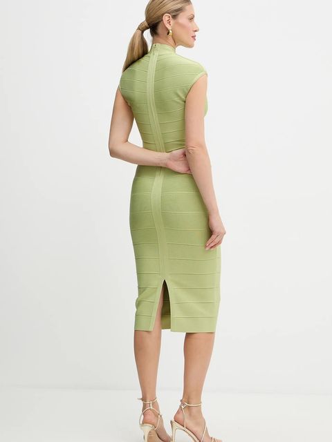 Herve Leger sukienka Davina kolor zielony midi dopasowana HLT8567266 - zdjęcie produktu nr 2