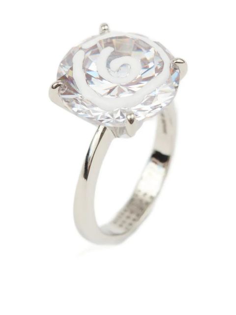 MM6 Maison Margiela crystal-embellished ring - Silver - zdjęcie produktu nr 2