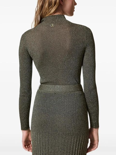 TWINSET lurex detailing jumper - Grey