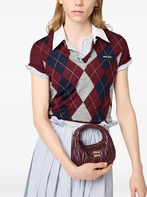 Miu Miu Wander matelassé nappa leather hobo mini-bag - Red - zdjęcie produktu nr 2