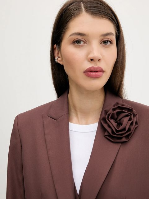 HUGO marynarka kolor brązowy jednorzędowa gładka 50544133