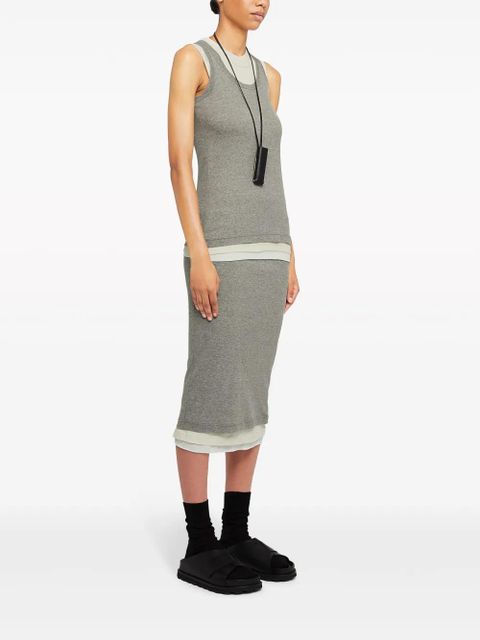 Jil Sander layered jersey midi skirt - Grey - zdjęcie produktu nr 2