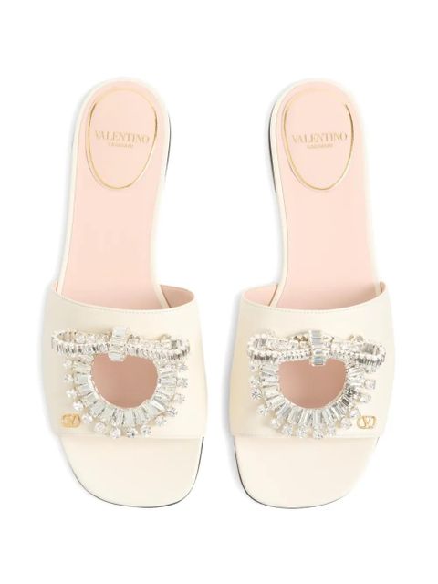 Valentino Garavani Adamantine crystal-embellished sandals - White