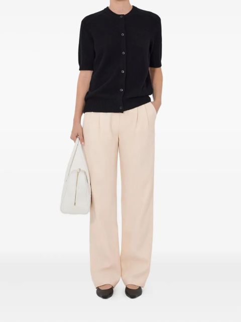 LouLou de Saison Jodi short-sleeve ribbed cardigan - Black