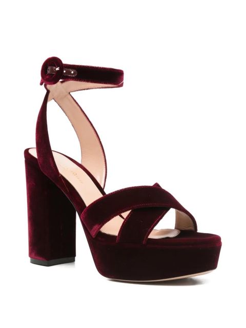 Gianvito Rossi criss-cross-strap heeled sandals - Red - zdjęcie produktu nr 2