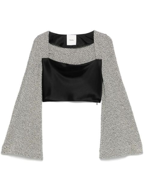 Nanushka Tasula crop top - Black - zdjęcie produktu nr 1