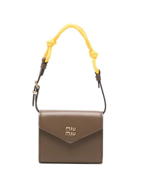 Miu Miu logo-plaque top-handle wallet - Brown - zdjęcie produktu nr 1