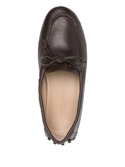 Le Monde Beryl leather boat shoes - Brown
