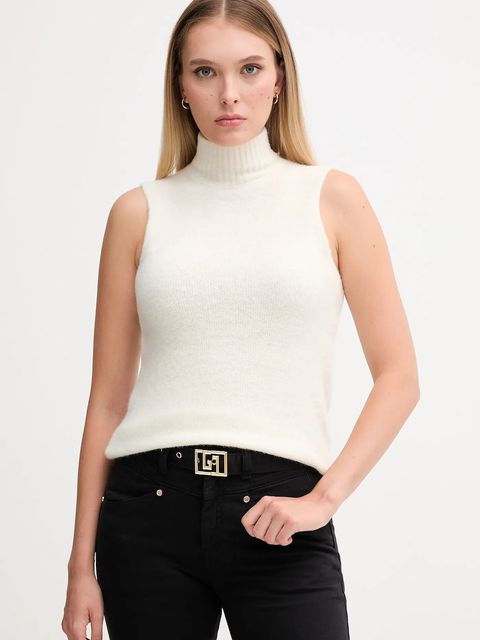 Gaudi sweter damski kolor beżowy lekki z golfem 521FD53009 - zdjęcie produktu nr 1