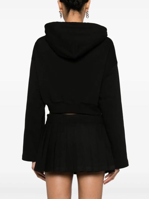 Versace Medusa Head-embellished cropped hoodie - Black