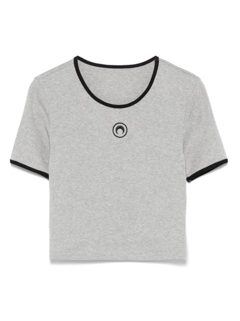 Marine Serre Crescent Moon-embroidered T-shirt - Grey - zdjęcie produktu nr 1