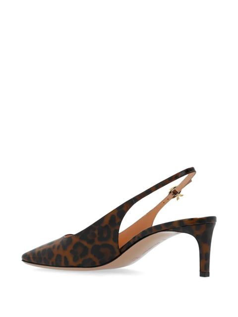 Gianvito Rossi Christina Sling 55mm animal-print pumps - Brown