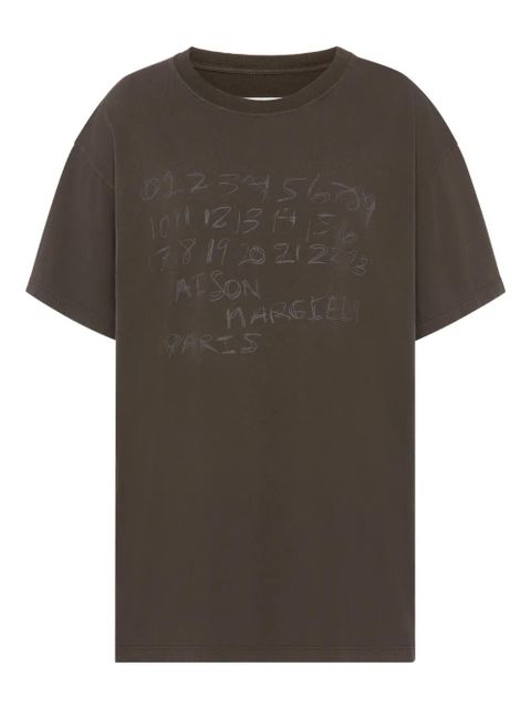 Maison Margiela numbers-motif T-shirt - Brown - zdjęcie produktu nr 1