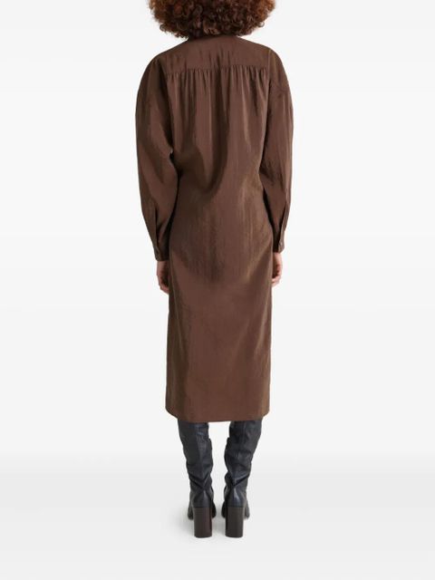 LEMAIRE twisted shirt midi day dress - Brown