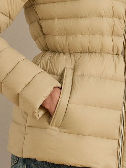 Lauren Ralph Lauren płaszcz kolor beżowy zimowa 297P04081