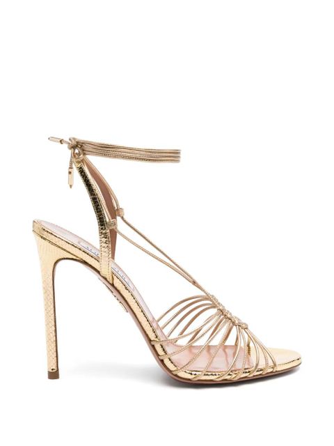 Aquazzura Ritmo tied leather ritmo sandals - Gold - zdjęcie produktu nr 1