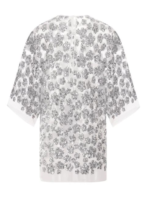 Cecilie Bahnsen floral-sequins T-shirt - White