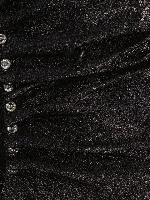 Rabanne draped press-stud top - Black