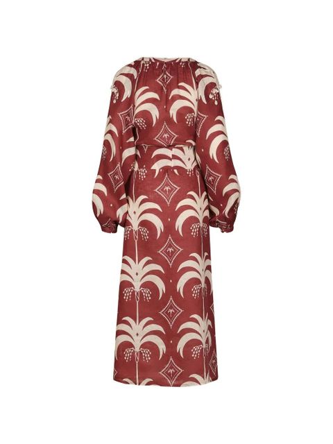 Johanna Ortiz Weaving Waves midi dress - Red