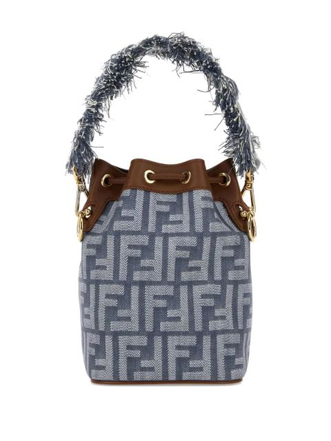 FENDI mini Mon Tresor FF logo bucket bag - Blue - zdjęcie produktu nr 2
