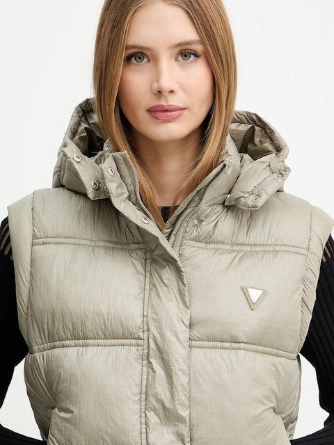 Guess bezrękawnik ERNESTINE kolor zielony zimowy W5YL11 WHDO2