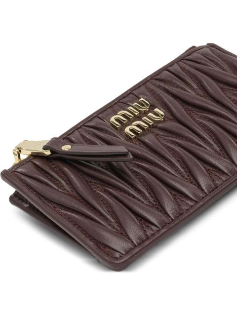 Miu Miu logo zipped wallet - Brown