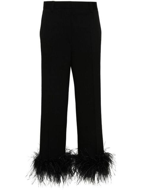 Miu Miu feather-trimmed trousers - Black - zdjęcie produktu nr 1