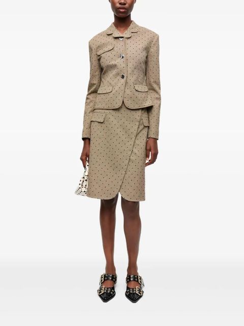 GANNI polka dot-print blazer - Neutrals
