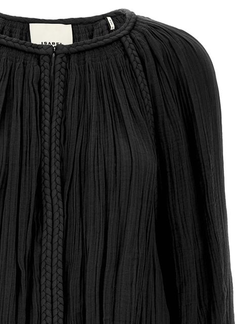ISABEL MARANT Jaoni pleated long-sleeve dress - Black - zdjęcie produktu nr 2