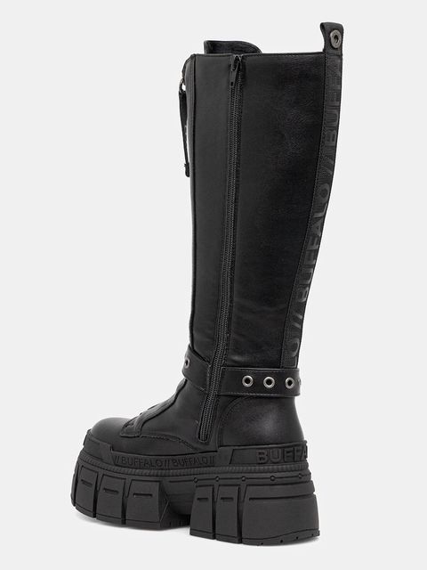 Buffalo kozaki Gospher Biker Hi kolor czarny na platformie 1270131-BLK - zdjęcie produktu nr 2