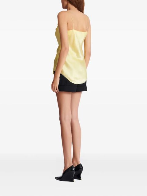 Balmain straps silk top - Yellow